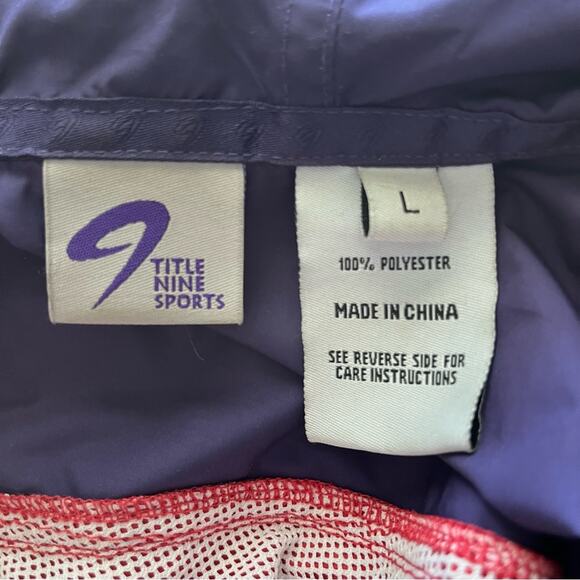 Title Nine tomato red rain jacket hood water resistant Large - Picture 9 of 11